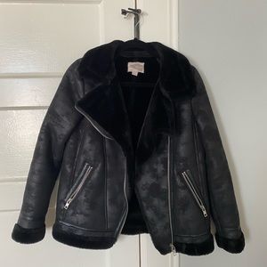 Forever 21 Faux Shearling Acne Style Moto Jacket